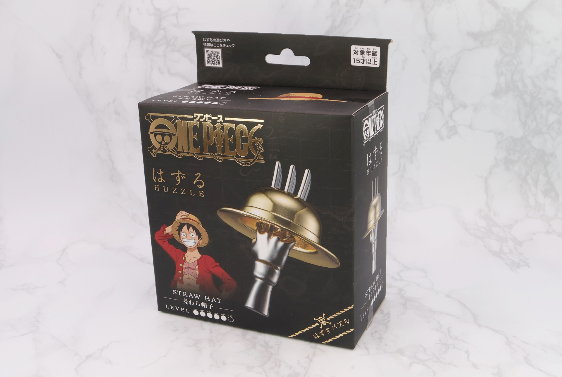 「はずる ONE PIECE 麦わら帽子」パッケージ。成長した海賊“麦わらのルフィ”描かれる。難易度はLEVEL5