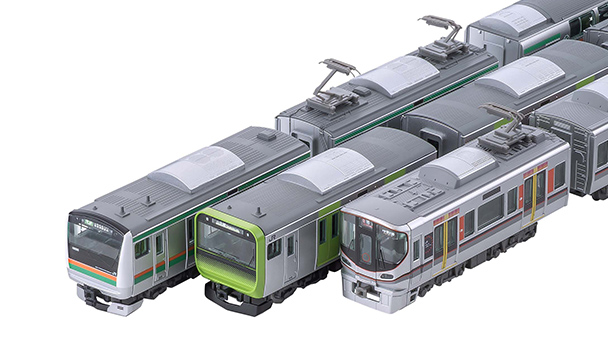 鉄コレポケット第2弾「東と西の環状線編」。E233系3000番代（上野東京ライン）、E235系0番代（山手線）、323系（大阪環状線）を収録