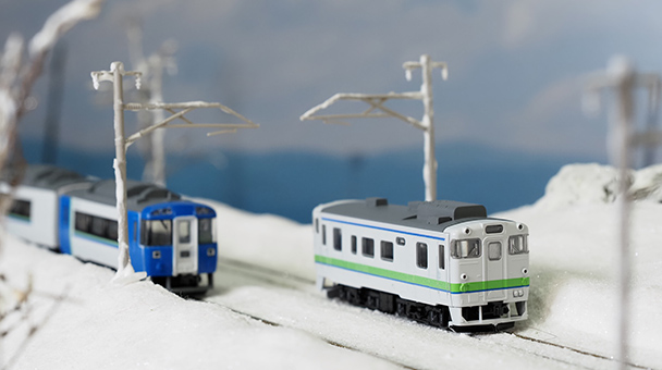 ジオラマを作って車両を配置した例
