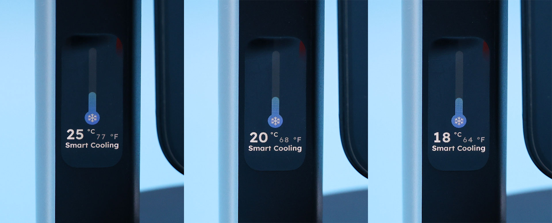 充電開始時は25℃、10分後は20℃、30分後には18℃まで低下した