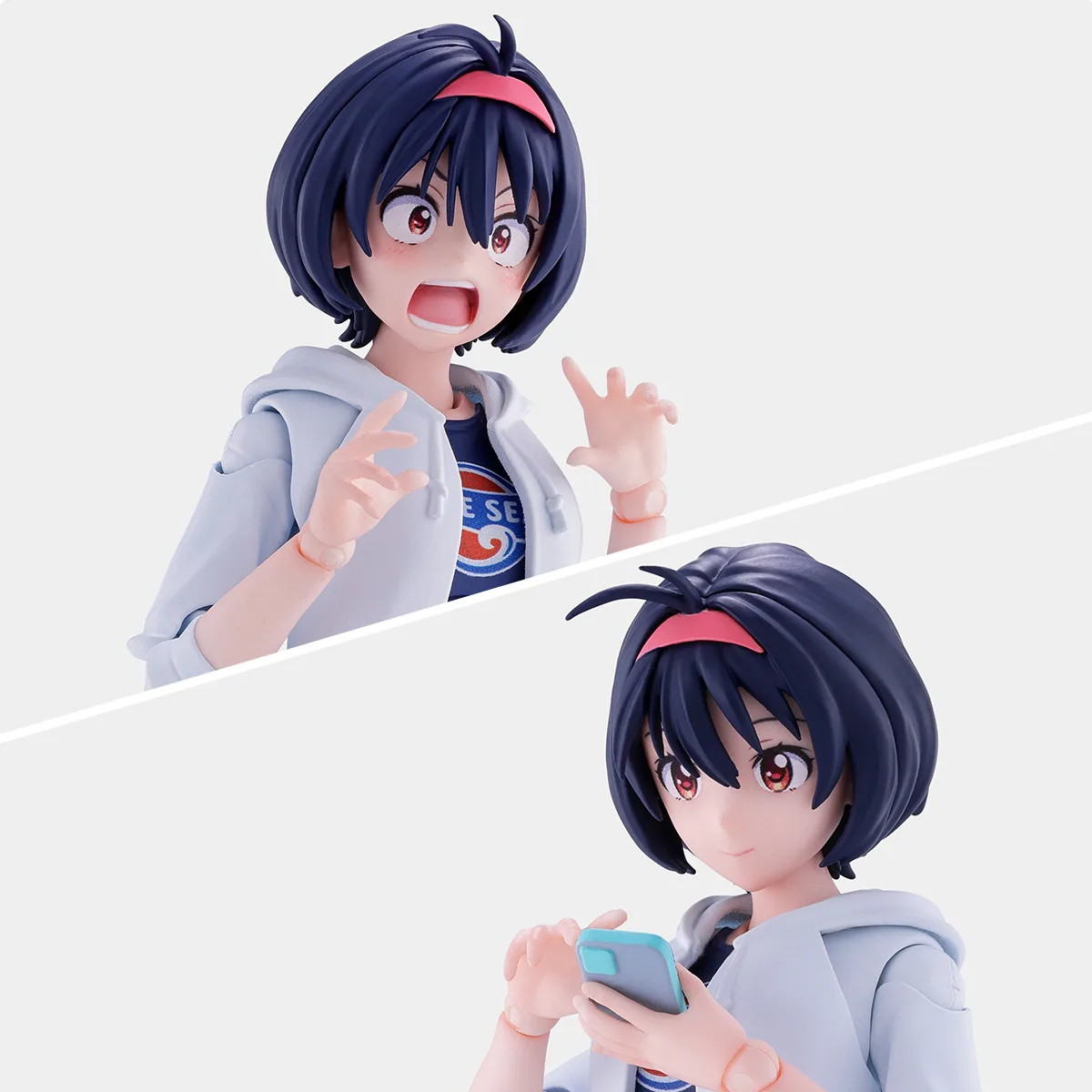 表情豊かな「東道晴香」のイメージを再現した表情パーツ、オプションパーツが付属。