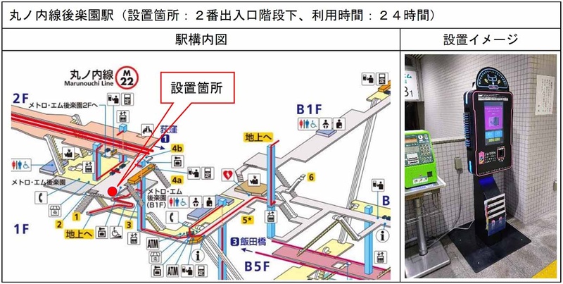 後楽園駅の設置個所