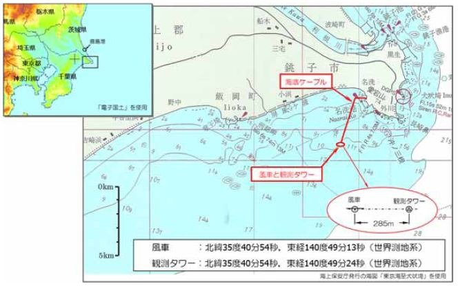 銚子沖洋上風力発電所の配置図
