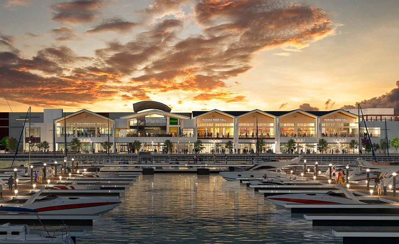 (仮称)三井アウトレットパーク横浜ベイサイド建替え計画。外観イメージ(南東側)