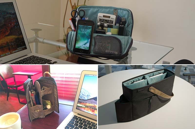 上：ハコビズ、左下：ネオクリッツシェルフ、右下：モ・バコ アップ