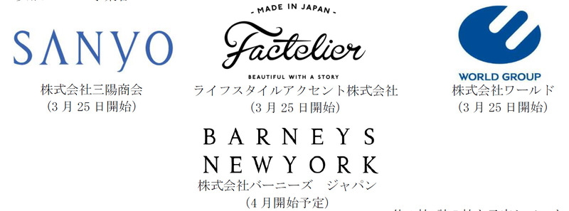 参加企業は三陽商会やワールドなど