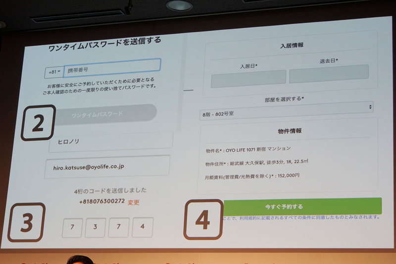必要な情報を入力して予約できる