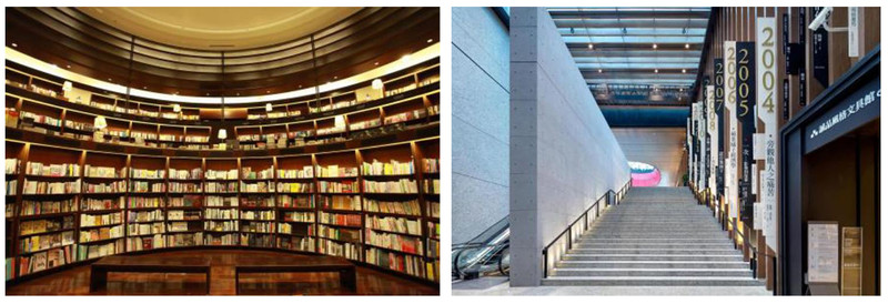 「誠品生活台中中友店」の様子(左)、「誠品生活蘇州」の様子(右)