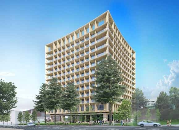 三井ガーデンホテル神宮外苑の杜プレミア 外観(完成予想パース)