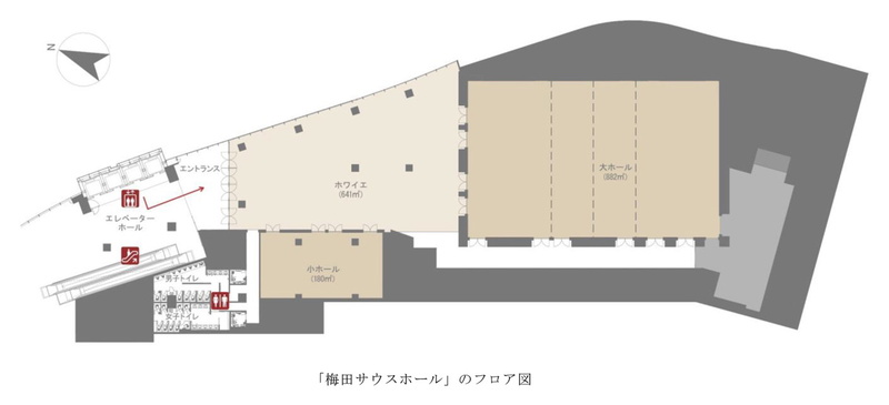 梅田サウスホールのフロア図
