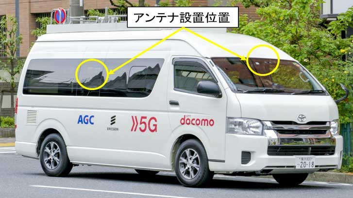 5Gガラスアンテナ設置位置