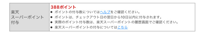 楽天トラベルからの予約確認メールの一部