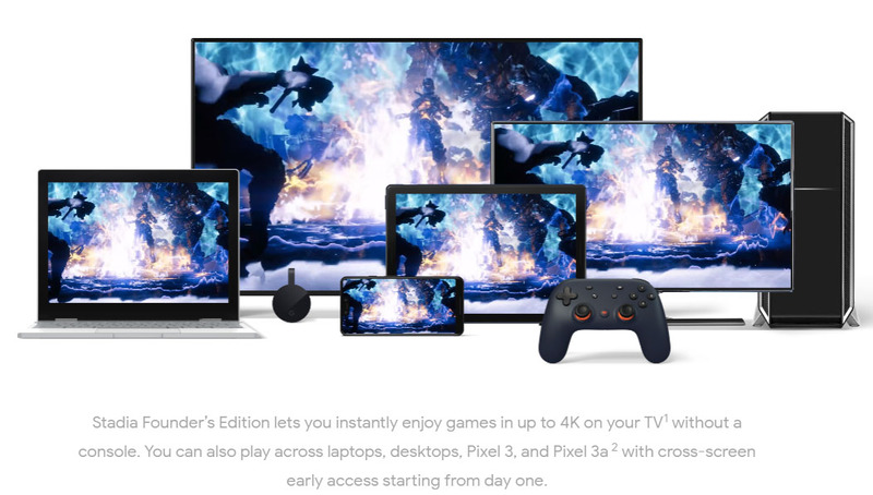 様々な端末で、ストリーミング経由でゲームができるStadia