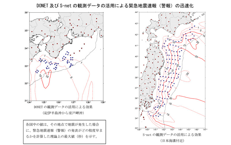 DONET及びS-netの観測データの活用による緊急地震速報(警報)の迅速化に関する気象庁発表資料