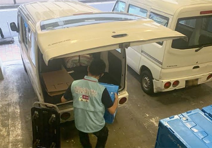 実証実験の様子(イオンショッパーズ福岡店)