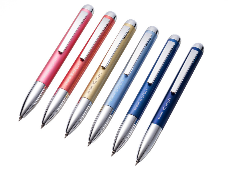 クルリ 左からピンク、シャイニーレッド、ゴールド、ペールブルー、ブルー、マットネイビー