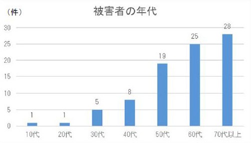 被害者の年代(消費者庁資料)