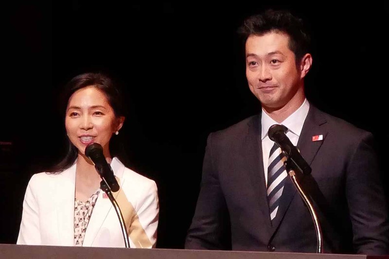 司会を務めたフリーアナウンサーの久保純子氏と、スポーツキャスターの宮下純一氏