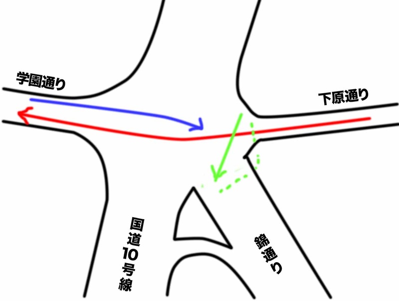 直進車が異様に多く、曲がれない