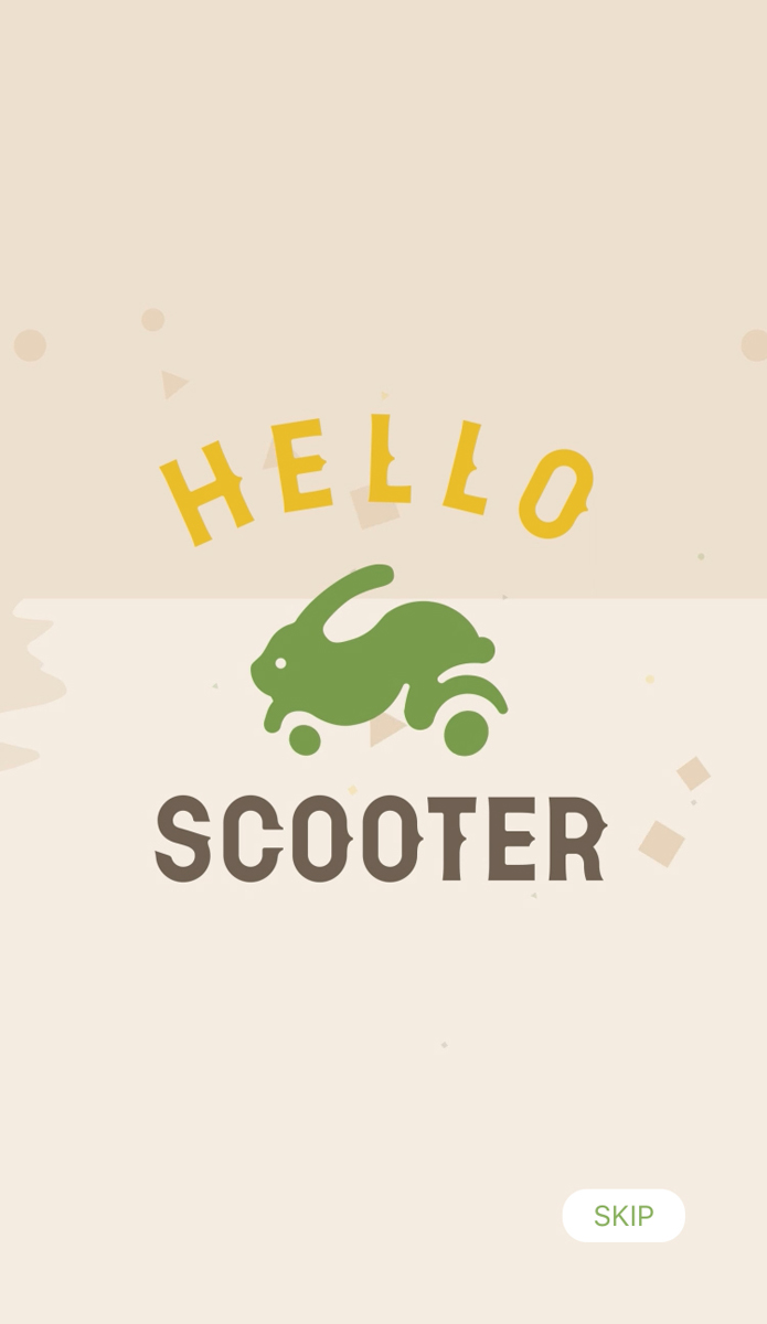 ハロースクーターアプリ 起動時画面