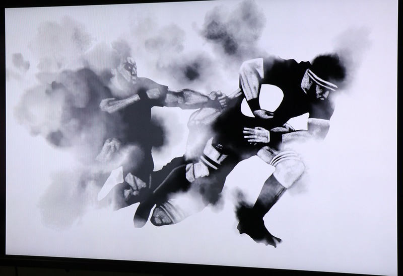 加工後。左の選手にぼかした印象を持たせて、メインとなる右の選手を強調している