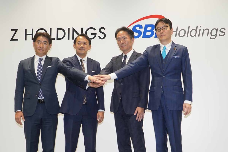 Zフィナンシャル 谷田社長、Zホールディングス川邊社長、SBIホールディングス高村副社長、SBIリクイディティ・マーケット尾崎社長