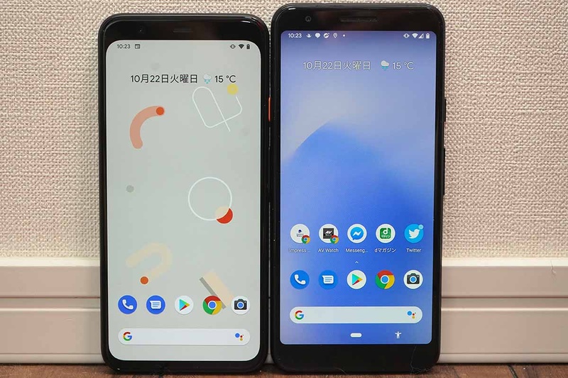 Pixel 4とPixel 3の比較。裏面から指紋認証がなくなった