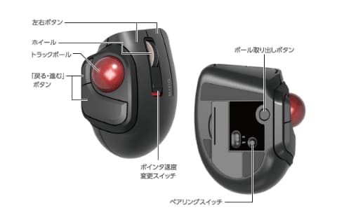 持ち運べるサイズの5ボタン無線トラックボール「bitra