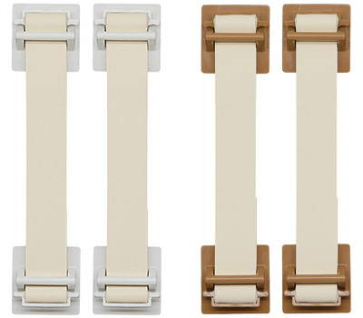 地震対策ゴムストッパー160 シロ(左)、チャ(右)