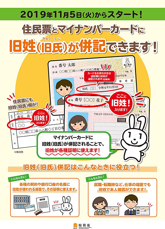 出典：旧氏併記に関するリーフレット