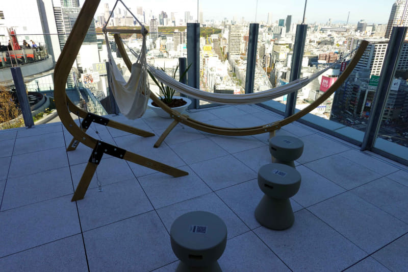 撮影用のハンモックも