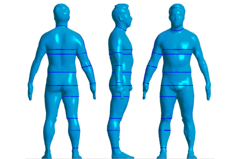 松田氏の3D体型データ(2019年12月5日時点)