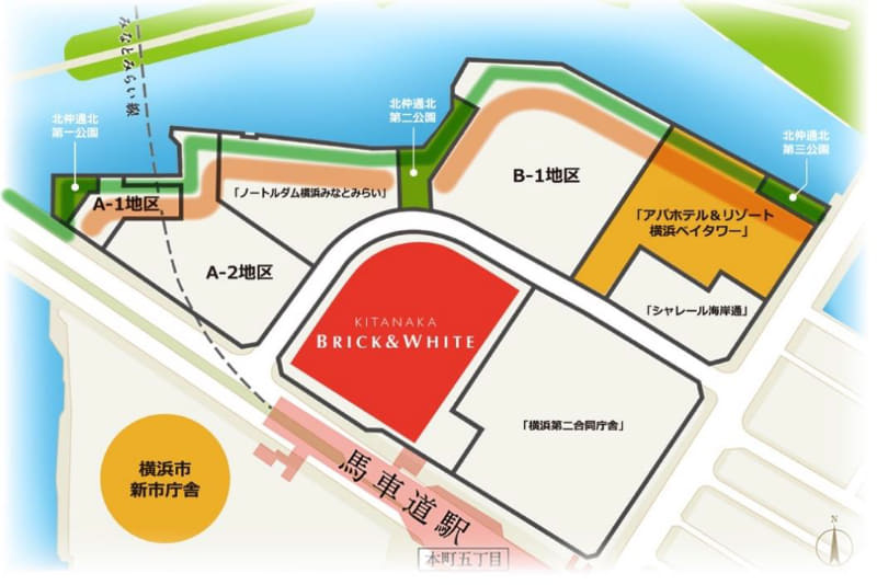 北仲通地区内 位置図