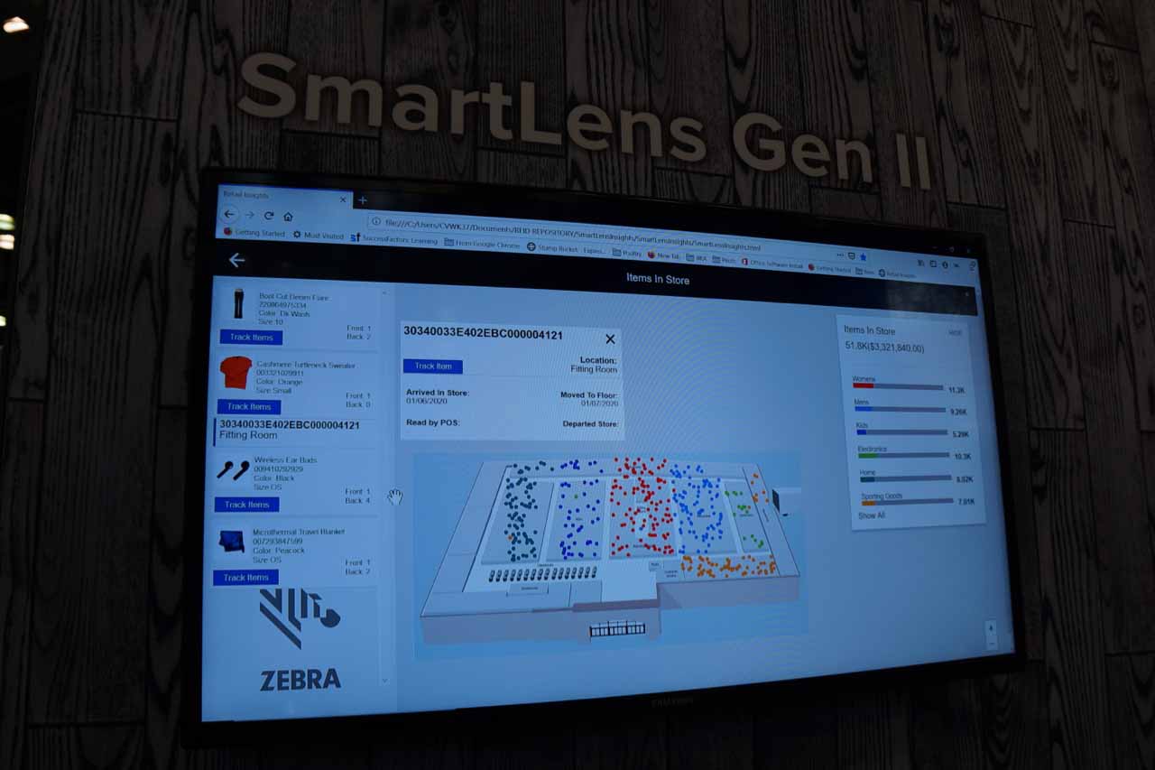 リアルタイムモニタリングの様子。商品が本来意図しているのと別の場所に置かれていないか、といったことまで把握できる