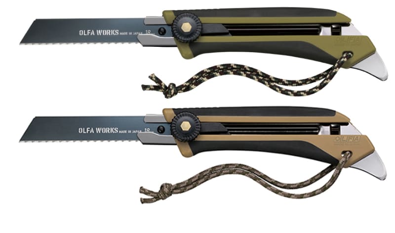 替刃式フィールドナイフ FK1 上からオリーブドラブ、サンドベージュ