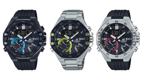 カシオ、スマホ連携で自動タイムゾーン補正対応の「EDIFICE