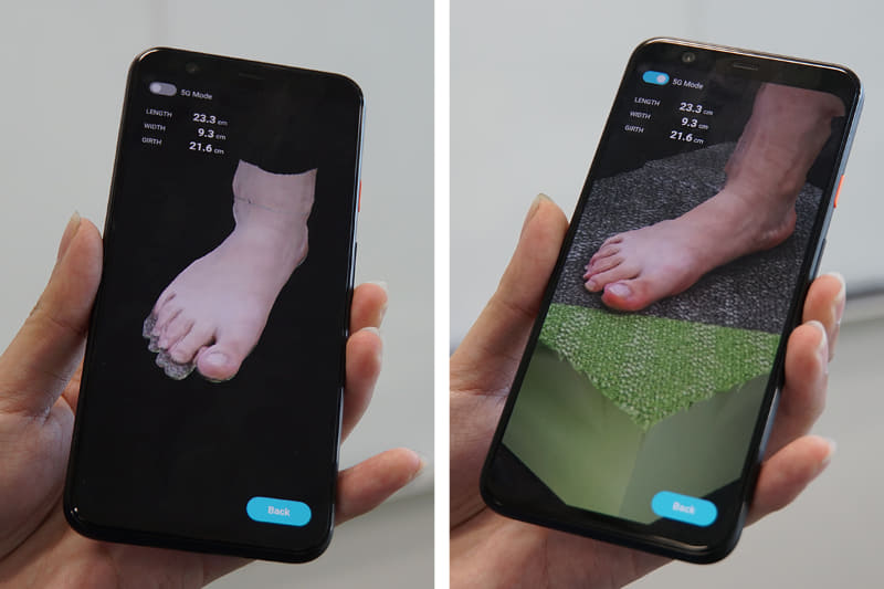 左が4Gモード、右が5Gモード