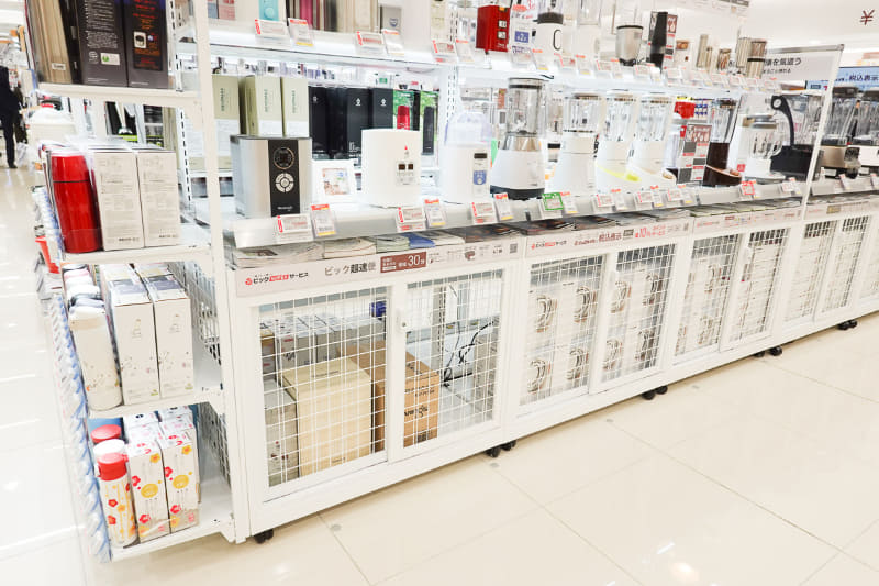 什器類は白で統一