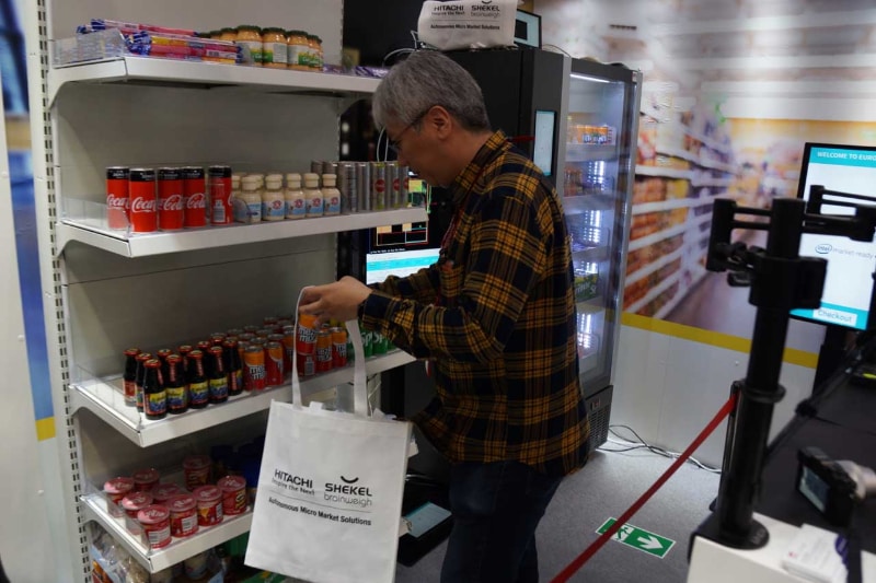 Shekel Brainweighと日立がEuroShopで紹介していたAmazon Go的サービスのデモ