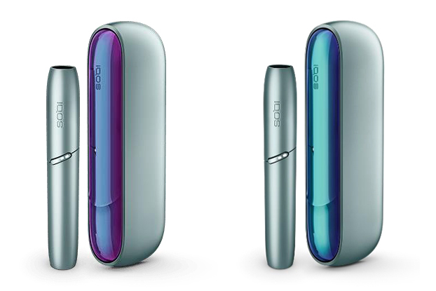 IQOS 3 DUOの春限定カラー「ウルトラヴァイオレット」(左)と「アクアマリン」(右)