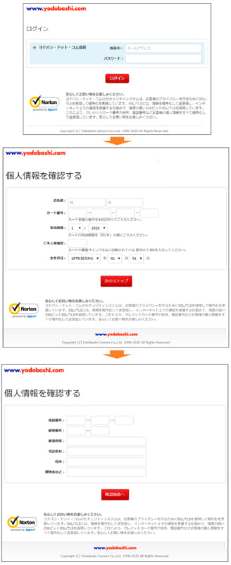 なりすましサイトの例