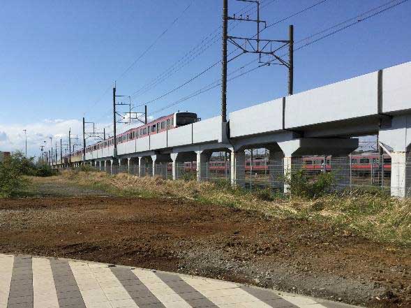 新駅設置予定地(海浜幕張駅側から新習志野駅方面)