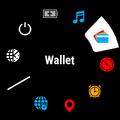 本体のメニュー画面のWalletからSuicaを表示させることができる