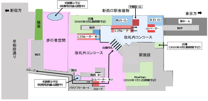 飯田橋駅新西口駅舎1階平面図