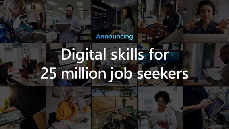 マイクロソフトがデジタルスキル教育による2,500万人規模の求職者支援を発表