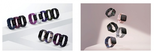(左)Fitbit Charge4、(右)Fitbit Versa2