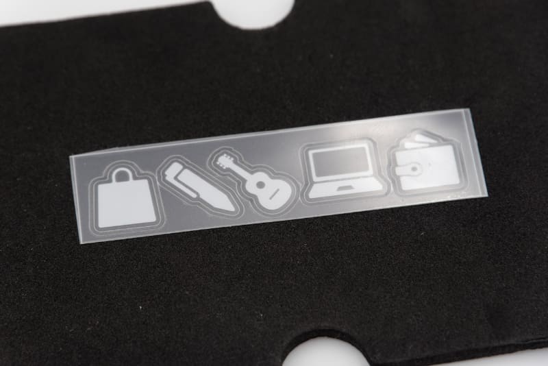 5種類のアイコンが描かれたシールが同梱