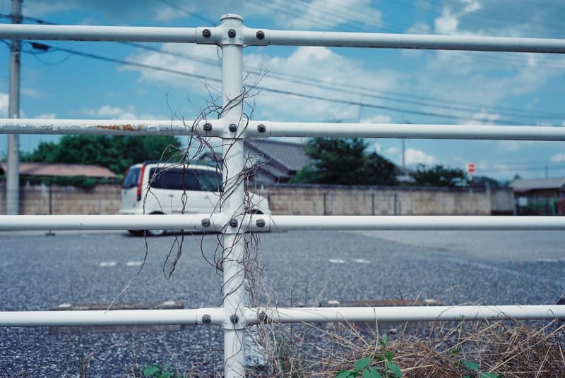 歩道から駐車場。LEICA M7・LEICA SUMMICRON 35mm F2。フィルムはKODAK ULTRAMAX400