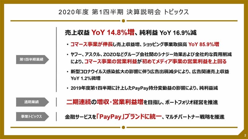 メディア事業の営業利益をコマース事業が超える