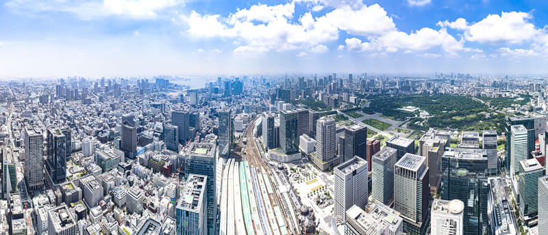 南西方向の眺望イメージ(高さ365m/2020年8月撮影）